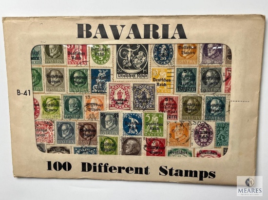 Bavaria, B-41, 100 Different Stamps, Unopened Envelope