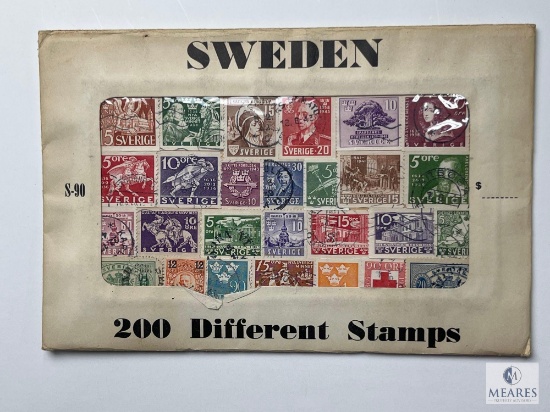 Sweden, S-90, 200 Different Stamps, Unopened Envelope
