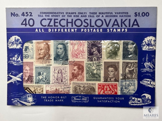Czechoslovakia, 40 Different Stamps, See Description Below, Unopened Envelope