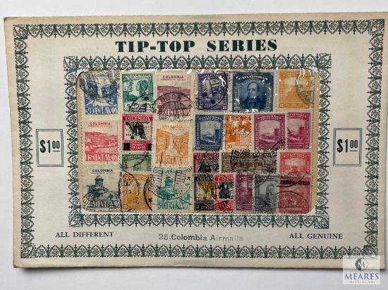 Tip-Top Series, Colombia Airmails, 25 Different Stamps, Unopened Envelope