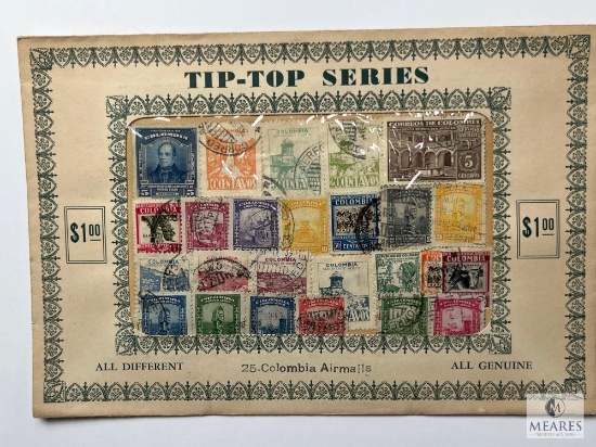 Tip-Top Series, Colombia Airmails, 25 Different Stamps, Unopened Envelope