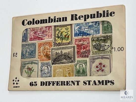 Colombian Republic, C-2, 65 Different Stamps, Unopened Envelope