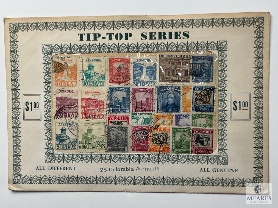 Tip-Top Series, Colombia Airmails, 25 Different Stamps, Unopened Envelope