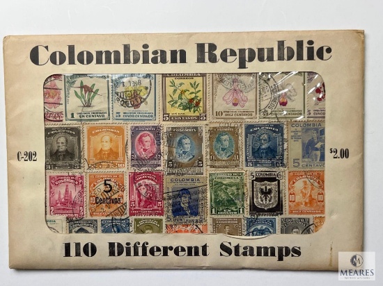 Colombian Republic, C-202, 110 Different Stamps, Unopened Envelope