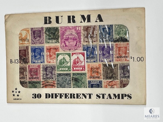 Burma, B-13, 30 Different Stamps, Unopened Envelope