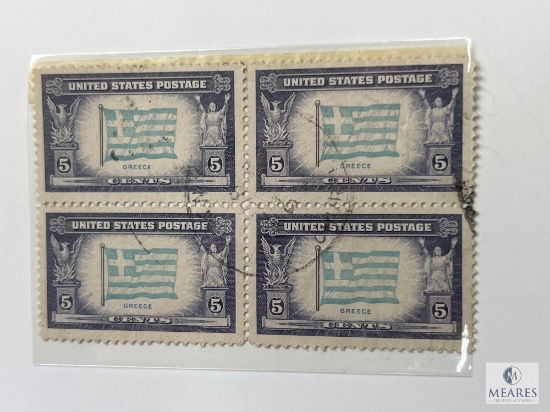 # 916 - 1943 Overrun Countries: 5c Flag of Greece, Set of Four Stamps