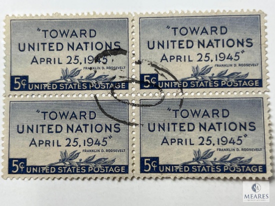# 928 - 1945 5c UN Peace Conference "Toward United Nations April 25, 1945" Four Stamps
