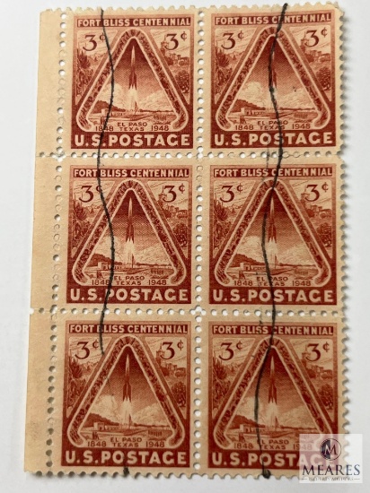 # 976 - 1948 3c Fort Bliss Centennial, Six Stamps