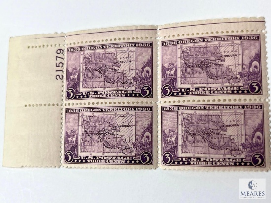 # 783 - 1936 3c Oregon Territory Centennial Plate Block of Four Stamps