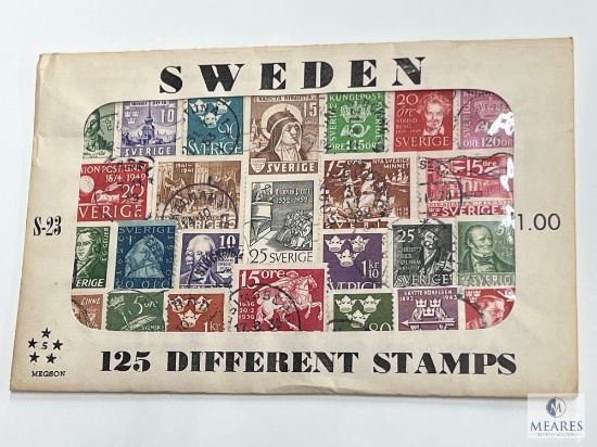 Sweden, S-23, 125 Different Stamps, Unopened Envelope