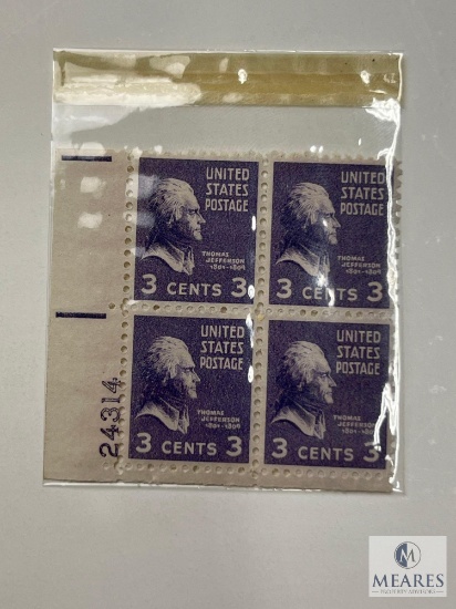BK101 - 1938 73c Thomas Jefferson Plate Block of Four Stamps