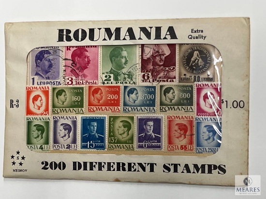 Roumania, R-3, 200 Different Stamps, Unopened Envelope