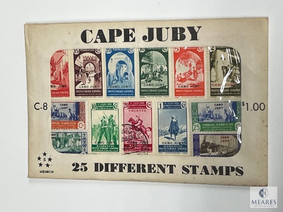 Cape Juby, C-8, 25 Different Stamps, Unopened Envelope