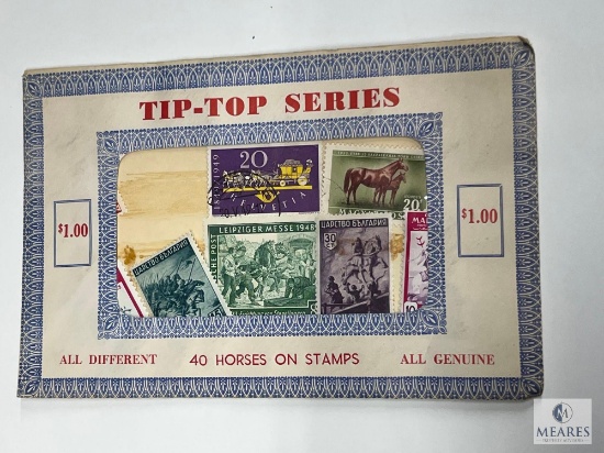 Tip-Top Series, 40 Different Horses On Stamps, Unopened Envelope