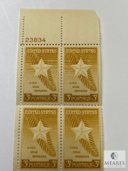 #969 - 1948 3c Gold Star Mothers Plate Block of Four Stamps