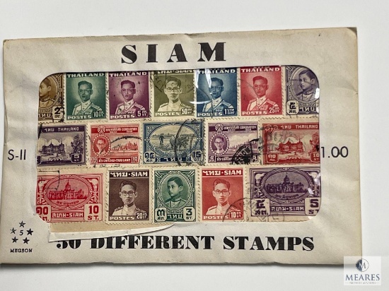 Siam, S-11, 50 Different Stamps, Unopened Envelope