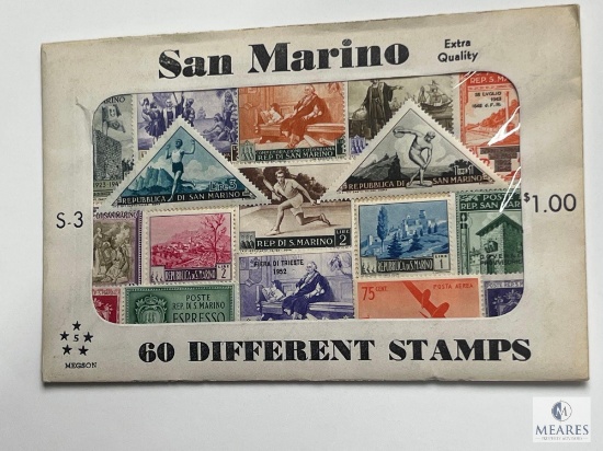 San Marino, S-3, 60 Different Stamps, Unopened Envelope
