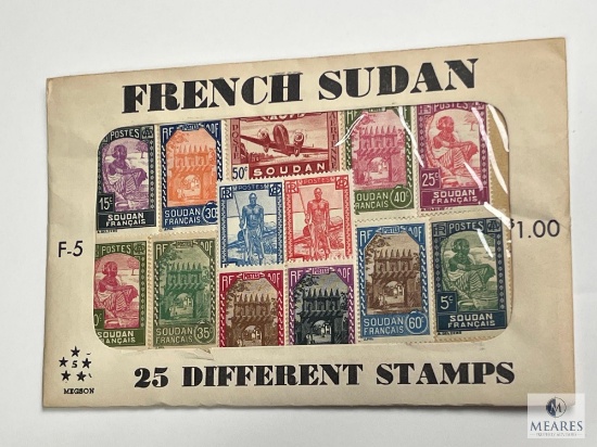 French Sudan, F-5, 25 Different Stamps, Unopened Envelope