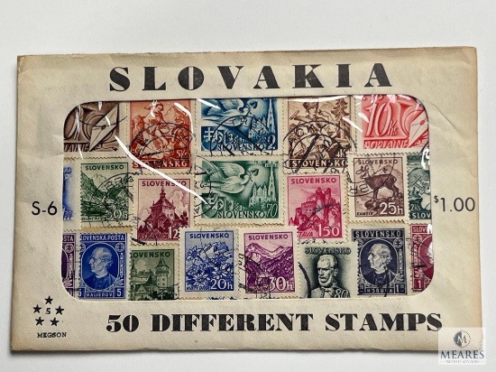 Slovakia, S-6, 50 Different Stamps, Unopened Envelope