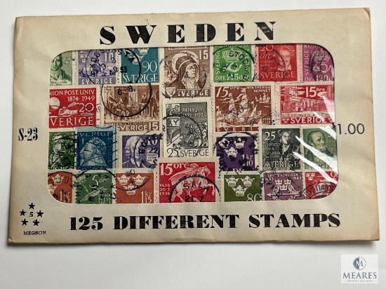 Sweden, S-23, 125 Different Stamps, Unopened Envelope