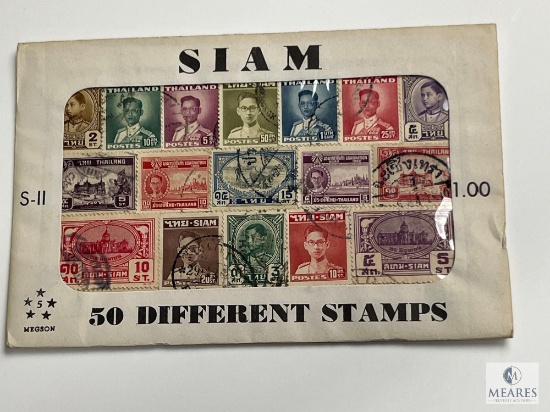 SIAM, S-11, 50 Different Stamps, Unopened Envelope