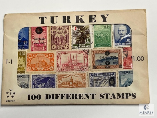 Turkey, T-1, 100 Different Stamps, Unopened Envelope
