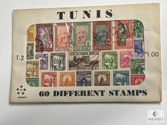 Tunis, T-2, 60 Different Stamps, Unopened Envelope