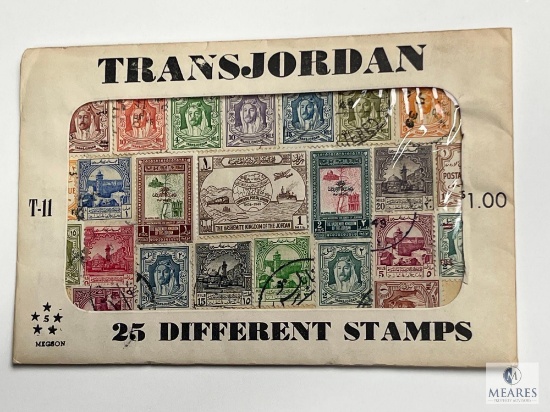 Transjordan, T-11, 25 Different Stamps, Unopened Envelope