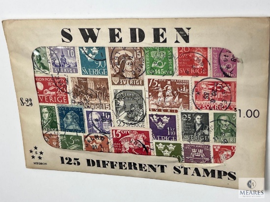 Sweden, S-23, 125 Different Stamps, Unopened Envelope
