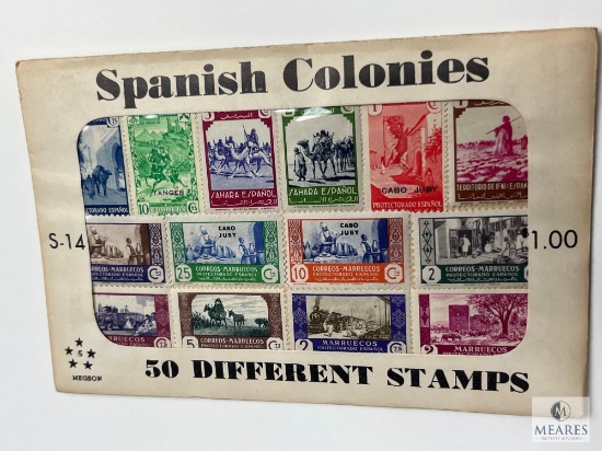 Spanish Colonies, S-14, 50 Different Stamps, Unopened Envelope