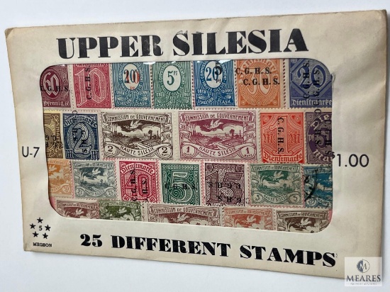 Upper Silesia, U-7, 25 Different Stamps, Unopened Envelope