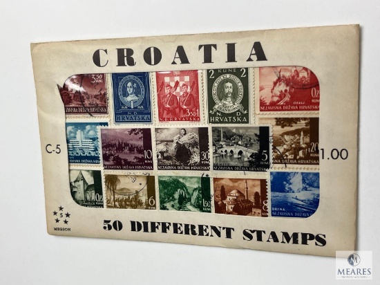 Croatia, C-5, 50 Different Stamps, Unopened Envelope