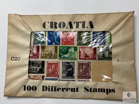 Croatia, C20, 100 Different Stamps, Unopened Envelope
