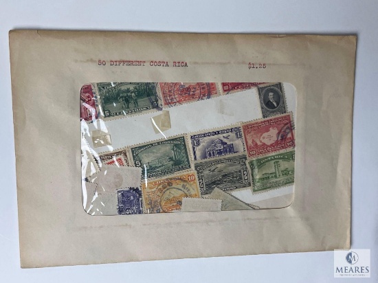 Costa Rica, 50 Different Stamps, Loose In Envelope