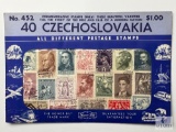 Czechoslovakia, 40 Different Stamps, See Description Below, Unopened Envelope
