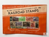 Railroad Stamps, 25 Different Stamps, A Thrilling Packet For Railroad Enthusiasts, Unopened Envelope