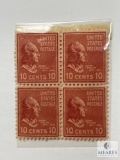 # 815 - 1938 10c John Tyler, Brown Red, Set of Four Stamps