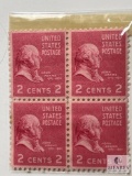 # 806 - 1938 2c John Adams, Rose Carmine Set of Four Stamps