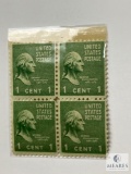 # 804 - 1938 1c George Washington, Green Set of Four Stamps
