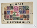Burma, B-13, 30 Different Stamps, Unopened Envelope