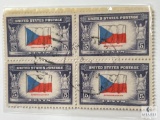 # 910 - 1943 Overrun Countries: 5c Flag of Czechoslovakia Set of Four Stamps