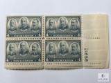# 793 - 1937 4c Army and Navy: Sampson, Dewey and Schley Plate Block of Four Stamps