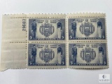 # 794 - 1937 5c Army and Navy: Seal of U.S. Naval Academy Plate Block of Four Stamps