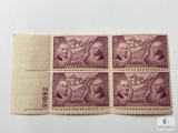 # 795 - 1937 3c Northwest Ordinance, Cutler & Putnam Plate Block of Four Stamps