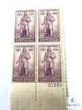 # 777 - 1936 3c Rhode Island Tercentenary, Roger Williams Plate Block of Four Stamps