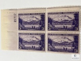 # 800 - 1937 3c Alaska US Mount McKinley Plate Block of Four Stamps