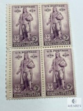 # 777 - 1936 3c Rhode Island Tercentenary, Roger Williams Plate Block of Four Stamps