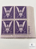 #905 1942 3c Stamps, Win The War Plate Block of Four Stamps