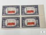 # 909 - 1943 Overrun Countries: 5c Flag of Poland Plate Block of Four Stamps