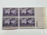 #922 - 1944 3c Completion of First Transcontinental Railroad, Block of Four Stamps